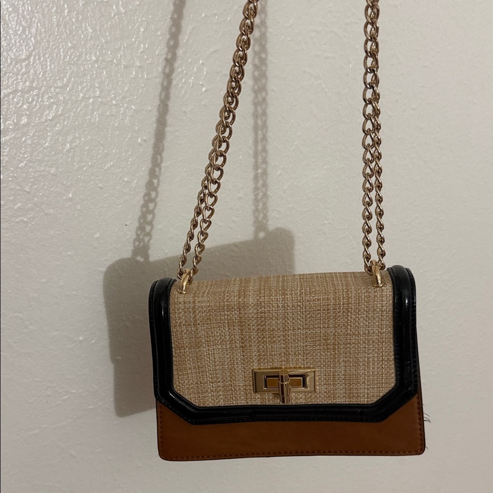 Elegant Tan and Black Women's Bag